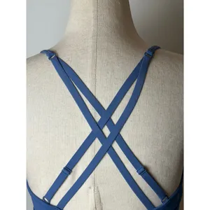 OFFLINE by Aerie Sports Bra Women Small Blue Ribbed Strappy Back Athleisure thumbnail 9