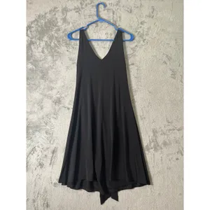 Vintage‎ Y2K Black Jeweled (missing stones) Handkerchief Hem Dress Glam Fairy LG thumbnail 4