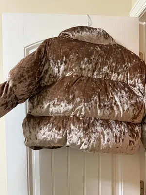 Fabletics Velour Velvet Cropped Puffer  thumbnail 3