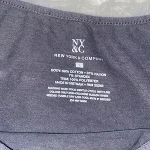 New York & Company Dark Gray Ruffle Trim Tank Top thumbnail 2