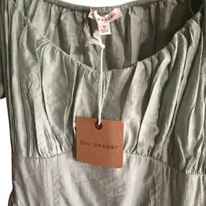 Blu Pepper Puff Sleeve Tie Back Fit & Flare Mini Dress NWT thumbnail 5