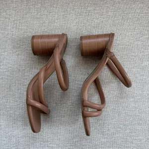 DV Dolce Vita Priana Tan Puffy Strappy Block Heel Sandals Summer Heels Size 8 thumbnail 6