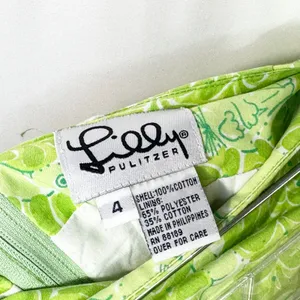 Lilly Pulitzer Size 4 Skirt VTG‎ White Label Green Animal Print Retro Cotton 464 thumbnail 3