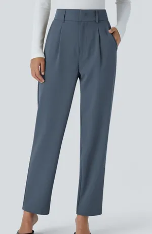 NWOT Halara Flex™ High Waisted Pocket Solid Work Tapered Pants coronet blue xlp thumbnail 1