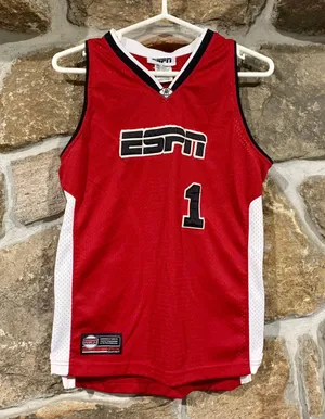 Y2K Early 2000s Red/Black/White ESPN Jersey Tank #1 thumbnail 1