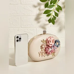 Floral Clutch Evening Bag with Rhinestone Opening thumbnail 12