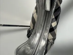 Burberry Beat Check Nylon Brooklyn Hobo Bag Metallic thumbnail 5