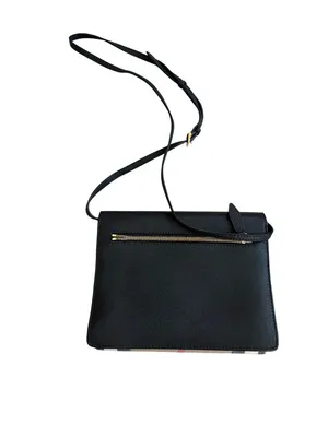 BURBERRY House Check Canvas Black Leather Macken Crossbody Bag thumbnail 7