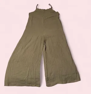 BUCKETLIST Olive Green Wide-Leg Sleeveless Jumpsuit thumbnail 1