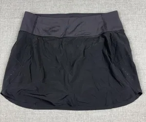 Athleta Skort Womens Medium Black Run With It Running Athletic Shorts Active thumbnail 1
