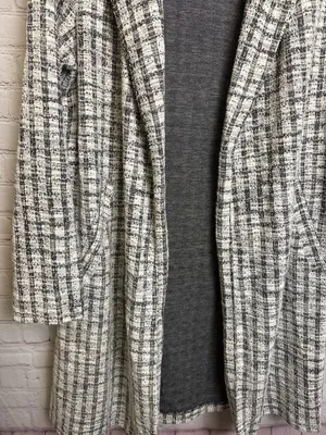 MELLODAY long line trench coat cotton blend light academia funky medium textured thumbnail 5