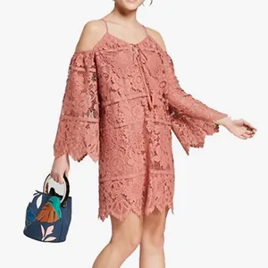 Xhilaration Mauve Pink Cold Shoulder Bell Sleeve Mini Dress Women's Size Small thumbnail 1