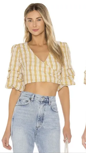 REVOLVE Gabby top in Yellow Plaid MAJORELLE: SOLD OUT ONLINE size small thumbnail 1