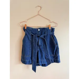 Lauren Ralph Lauren Denim Shorts Women‎ 4 Blue Paperbag Waist Belted High Rise thumbnail 4