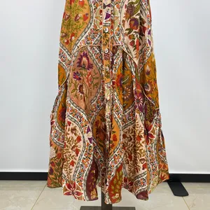 NWOT Farm Rio Romantic Nature Multicolor Ruffle Midi Dress Size XS thumbnail 7
