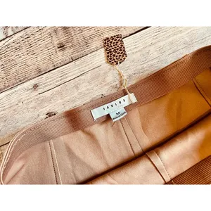 Favlux Fawn Tan Faux Suede Seamed Trumpet Skirt‎ MEDIUM Neutral Earth Tones NWT thumbnail 2