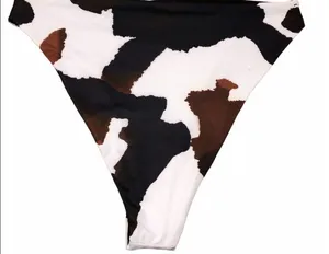 Cow hide print size medium high rise bikini bottom Brown thumbnail 2