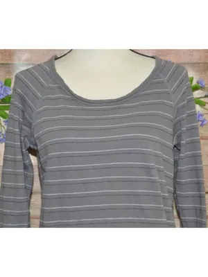Standard James Perse Sweatshirt Size 1 S Gray Stripe Supima Cotton Made USA thumbnail 3
