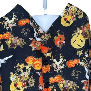 Vintage 90s Basic Editions Halloween Sleeveless Vest XL Pumpkin Witch Frogs Bats thumbnail 4