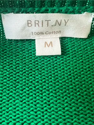 BRIT.NY Green Golf Love Embroidered Cotton Knit Crewneck Sweater Size M Preppy M thumbnail 4