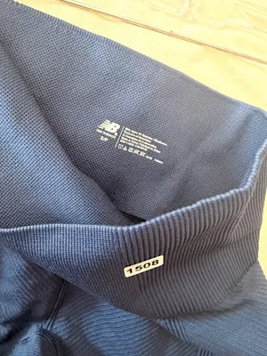 New Balance S Womens Seamless High-Waist Biker Shorts Navy Blue Size S Ribbed Te thumbnail 3