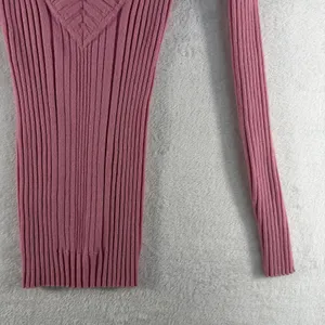 VTG‎ Y2K Its Our Time S Small Sweater Rib V-Neck Coquette Retro Preppy 90s Twee thumbnail 5