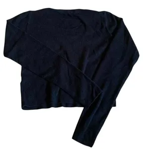Brandy Melville Black Ribbed Long Sleeve‎ Crop Top Sweater Viscose One Size XS/S thumbnail 2