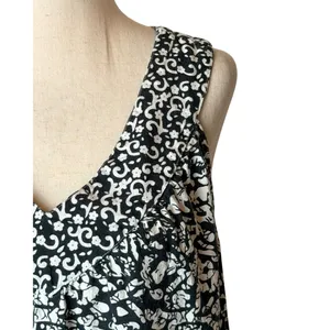 The Vermont Country Store Midi Dress Women Small Black White Cotton Boho thumbnail 5