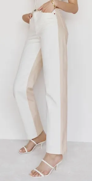 Reformation Sandy Tonal Reworked High Rise Relaxed Straight Jeans Size 25 GUC thumbnail 1