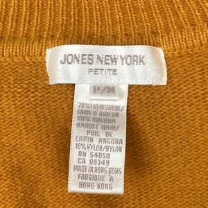 Jones New York Vintage Mustard Yellow Lambswool Angora Turtleneck Sweater Size P/M 80s 90s thumbnail 9