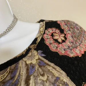 Black Paisley 3/4 Sleeve Top Large Fairy Grunge Whimsigoth Witchy Y2K 2000s thumbnail 4