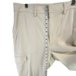 Banana‎ Republic Slim Refined Stretch Cargo Pant Women 16 Cream Modern Utility thumbnail 6