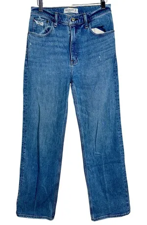 Abercrombie & Fitch The ‘90s Relaxed Jean High Rise Blue Denim Jeans Size 26 2 R thumbnail 1