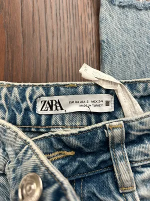 ZARA Jeans High-Rise Straight Leg Distressed thumbnail 3
