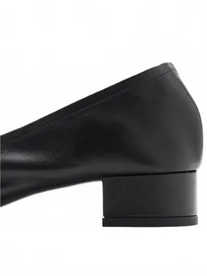 Mango Buckle Leather Shoes Block Heel NIB Black Size US 6.5 / EU 37 thumbnail 5