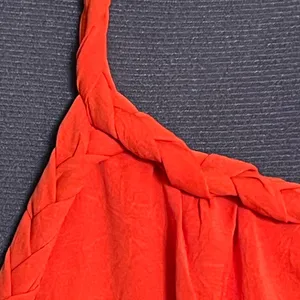 Maxi Dress Halter Boho chic Romantic Tiered Orange M Fairy Cottage Core Festival thumbnail 5