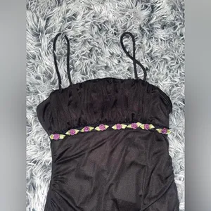 Dollskill Delia’s Black mesh ruffle slip dress thumbnail 2