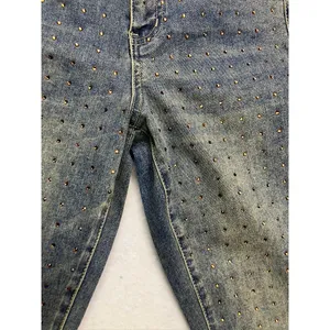 Ashley Mason‎ Flare Jeans Womens 1/25 Blue Rhinestone Embellished Y2K thumbnail 7