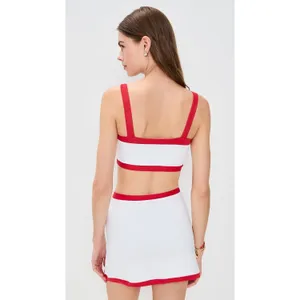 Reformation NWT Adelina Ecomove White Sports Bra Red Trim Size Medium thumbnail 2