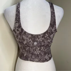 Lululemon Align Tank Top Grey Brown Snakeskin Animal Print Crop V-Neck‎ Yoga Bra thumbnail 10