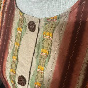 Mirasol Boho Jacket L Embroidered Floral Festival Artsy India Cotton Patchwork thumbnail 3