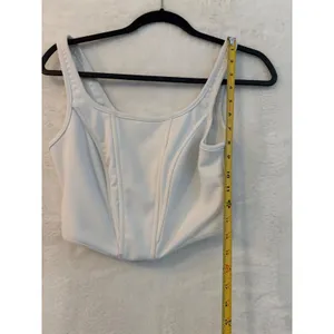 Princess Polly‎ White Corset Crop Top Sleeveless Zipper Back US 2 thumbnail 5