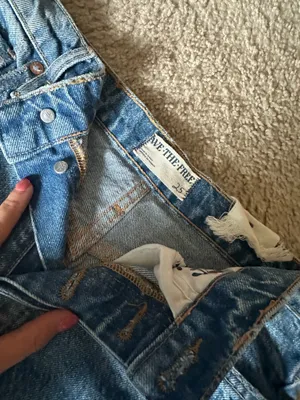 Free People Distressed Straight Leg Jeans thumbnail 3