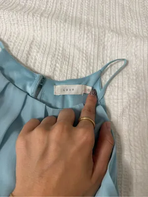 Lush Clothing Sky Blue Girls' Halter Chiffon Dress thumbnail 2