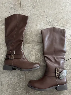 Style&Co. Maliaa Brown Faux Leather Knee-High Buckle Riding Boots, Size 5.5, NWT thumbnail 3