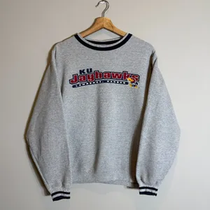 Gear for Sports Vintage University of Kansas KU Jayhawks Crewneck Sweatshirt Mens Small Gray 90s thumbnail 2