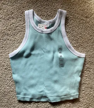 Ribbed Cropped Ringer Tank Top thumbnail 1