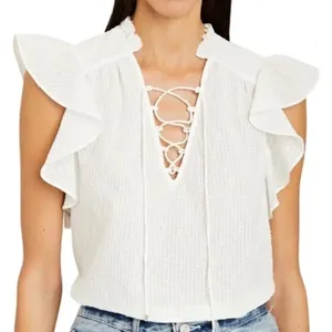 Intermix‎ Florance Flutter Sleeve Blouse NEW With Tags - Size S. thumbnail 2