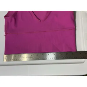 Lululemon Womens Top 4 Sonic Pink Power Pivot Ribbed Tank Reversible Crop thumbnail 5