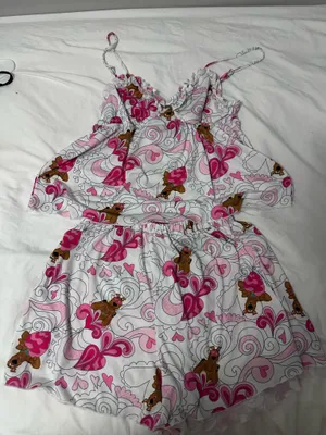 Scooby doo valentine pajama set pink hearts Size L thumbnail 1